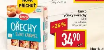 Billa Emco tyčinky s ořechy 105 g nabídka