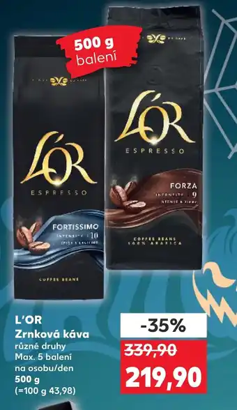 Kaufland L'OR Zrnková káva nabídka