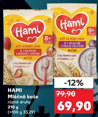 Kaufland HAMI Mléčná kaše nabídka