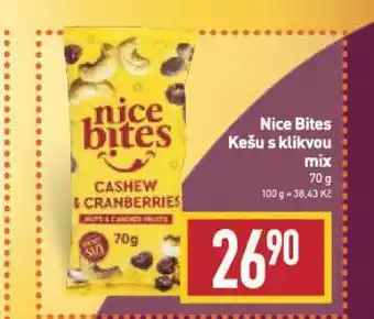 Billa Nice bites kešu s klikvou mix nabídka
