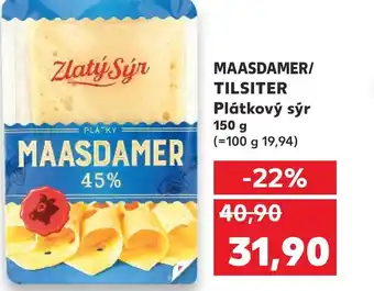 Kaufland MAASDAMER/ TILSITER Plátkový sýr nabídka