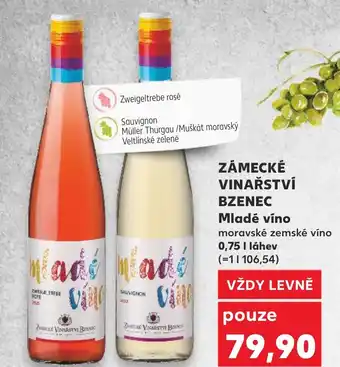 Kaufland ZÁMECKÉ VINAŘSTVÍ BZENEC Mladé víno nabídka