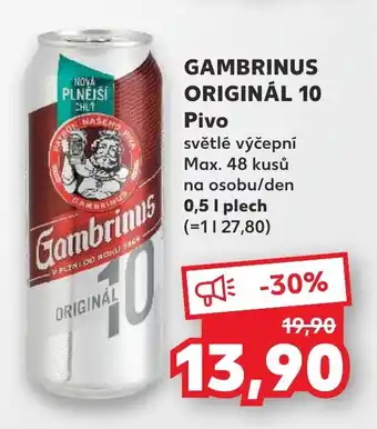 Kaufland GAMBRINUS ORIGINÁL 10 Pivo nabídka
