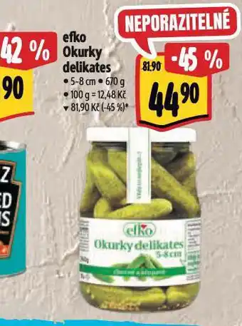 Albert Efko okurky delikates nabídka