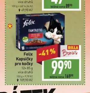 Billa Felix kapsičky pro kočky nabídka
