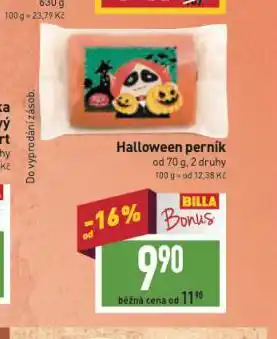 Billa Halloween perník nabídka