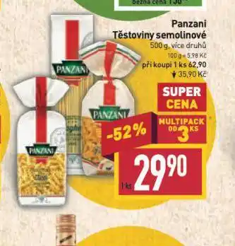 Billa Panzani těstoviny nabídka