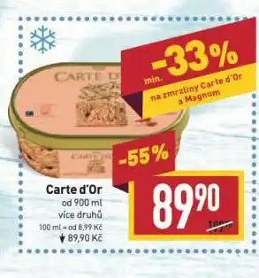 Billa Carte d'or zmrzlina nabídka