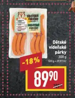 Billa Dětské vídeňské párky nabídka