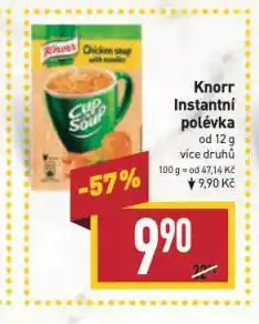 Billa Knorr instantní polévka nabídka