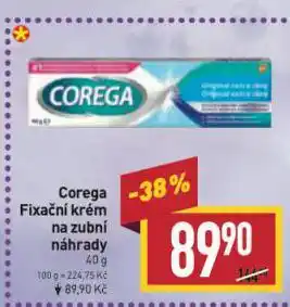 Billa Corega fixační krém na zubní náhrady nabídka