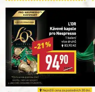 Billa Kávové kapsle l'or nabídka