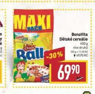 Billa Bonavita dětské cereálie nabídka