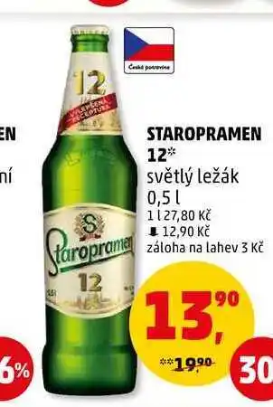 Penny Market Staropramen 12 světlý ležák, 0,5 l nabídka