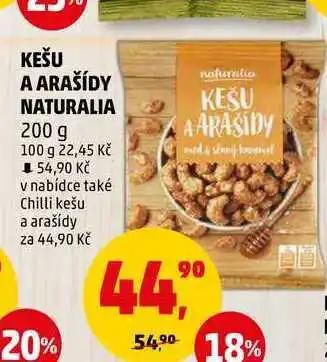 Penny Market Kešu a arašídy naturalia, 200 g nabídka