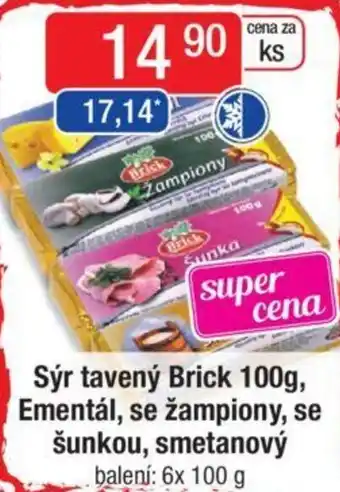 Qanto Sýr tavený Brick 100g, Ementál, se žampiony, se šunkou, smetanový nabídka