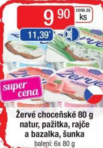 Qanto Žervé choceňské 80 g natur, pažitka, rajče a bazalka, šunka nabídka