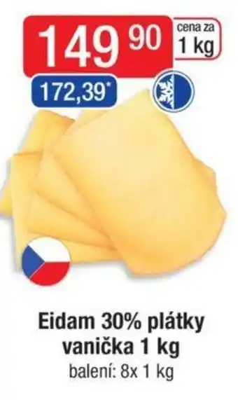 Qanto Eidam 30% plátky vanička 1 kg nabídka