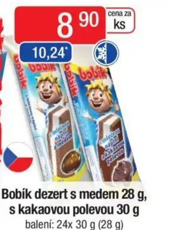 Qanto Bobík dezert s medem 28 g, s kakaovou polevou 30 g nabídka