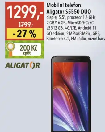Globus Mobilní telefon Aligator S5550 DUO nabídka