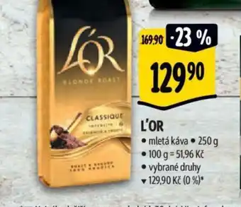 Albert L'OR mletá káva nabídka