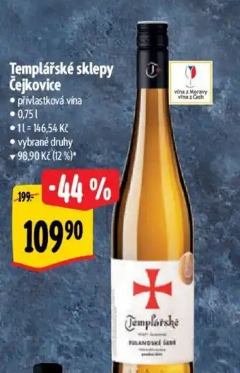 Albert Templářské sklepy Čejkovice nabídka