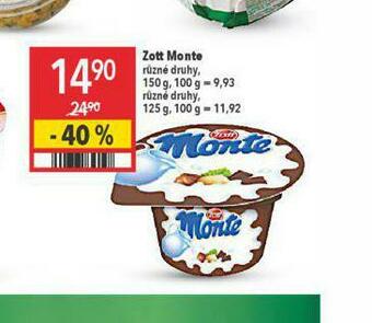 Globus Zott monte nabídka