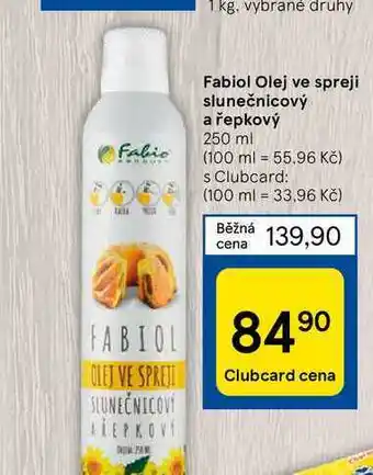 Tesco Fabiol olej ve spreji slunečnicový a řepkový 250 ml nabídka