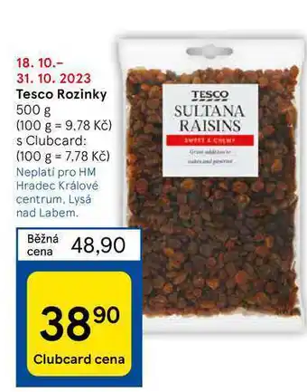 Tesco Tesco rozinky 500 g nabídka