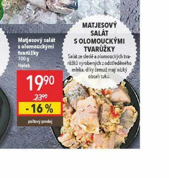 Globus Matjesový salát s olomouckými tvarůžky nabídka