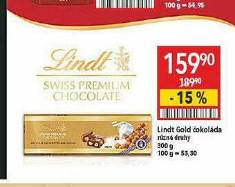 Globus Lindt gold čokoláda nabídka