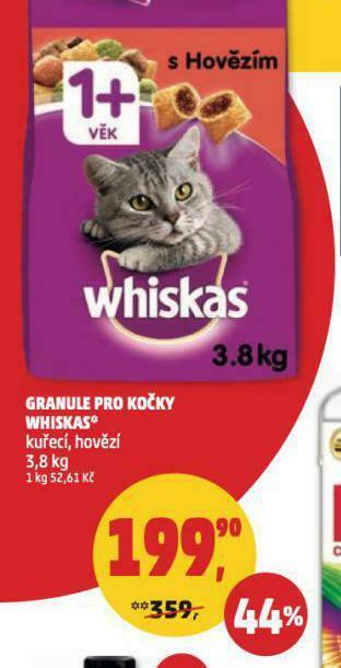 Penny Market Whiskas granule pro kočky nabídka