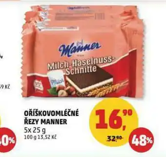Penny Market Manner oříškovomléčné řezy nabídka