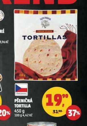 Penny Market Pšeničná tortilla nabídka