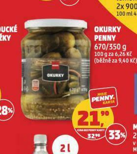 Penny Market Okurky nabídka