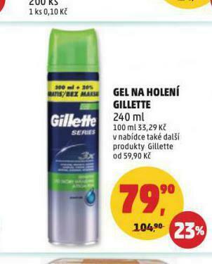 Penny Market Gillette gel na holení nabídka