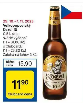 Tesco Velkopopovický kozel 10 0,5 l nabídka