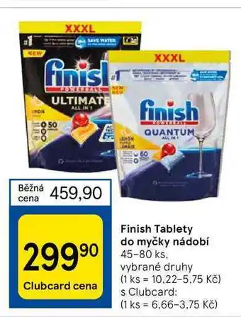 Tesco Finish tablety do myčky nádobí 45-80 ks nabídka