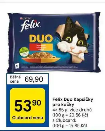 Tesco Felix duo kapsičky pro kočky 4 x 85 g nabídka