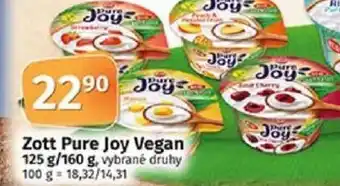 COOP TIP Zott Pure Joy Vegan 125 g/160 g nabídka