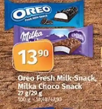 COOP TIP Oreo Fresh Milk-Snack, Milka Choco Snack nabídka