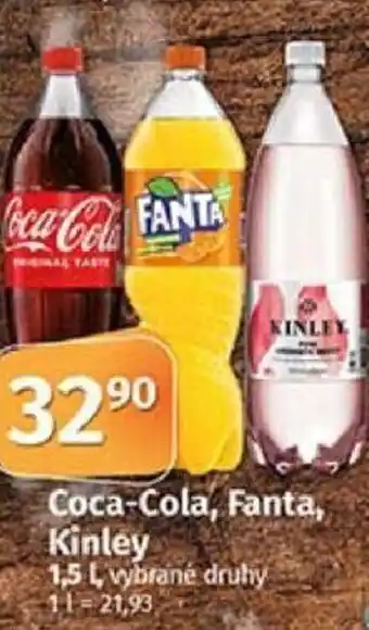 COOP TIP Coca-Cola, Fanta, Kinley 1,5 L nabídka
