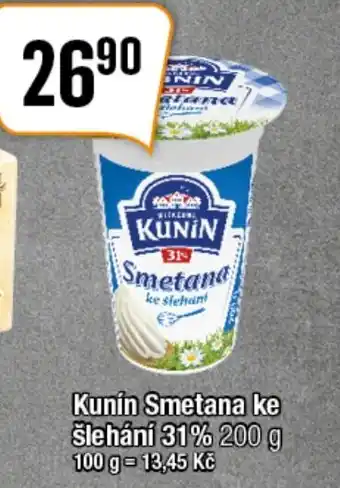 Kunín Smetana ke šlehání 31%