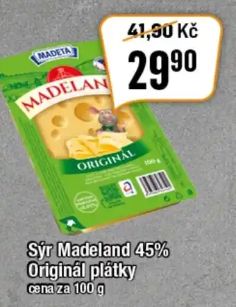 TEMPO Sýr Madeland 45% Originál plátky nabídka