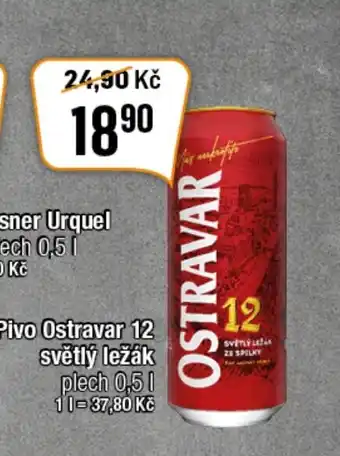 Pivo Ostravar 12 světlý ležák