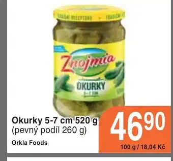 Coop hb Okurky 5-7 cm 520 g (pevný podíl 260 g) nabídka