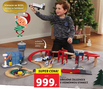 Lidl DŘEVĚNÁ ŽELEZNICE S VESMÍRNOU STANICÍ nabídka