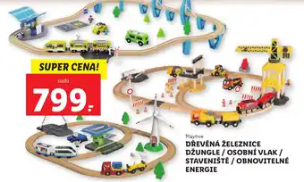 Lidl DŘEVĚNÁ ŽELEZNICE DŽUNGLE / OSOBNÍ VLAK / STAVENIŠTĚ / OBNOVITELNÉ ENERGIE nabídka