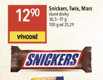 Snickers, Twix, Mars