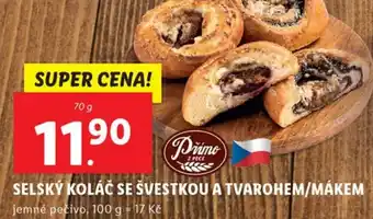 Lidl SELSKÝ KOLÁČ SE ŠVESTKOU A TVAROHEM/MÁKEM nabídka